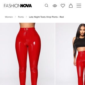 Fashion nova “Late night text” vinyl pants